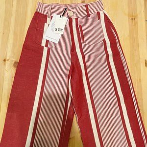 La Veste De Luz Striped High Rise Wide Leg Pants | S